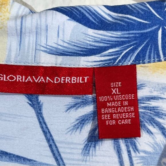 Gloria Vanderbilt tropical short sleeve top ๐บ size XL - Picture 3 of 4
